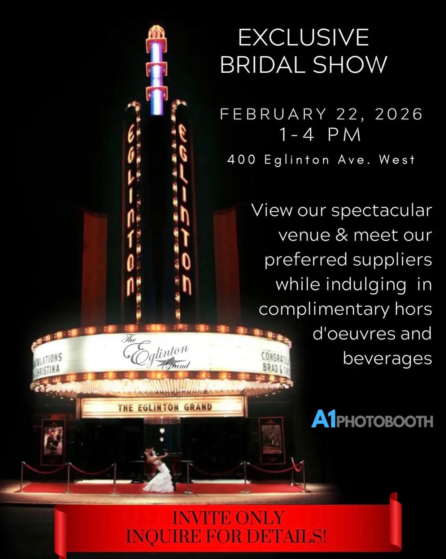 Join us tomorrow at the @eglintongrand Open House from 1:00pm-4:00pm 🥂Where we will be showcasing our open concept “Signature Booth”, offering a special preferred vendor promotion and you will have an opportunity to meet some of our amazing team members and snap a photo with your special someone! 📸

See you there! 😎

@a1photobooth.ca #a1photobooth #eglingtongrand #weddingphotobooth #premiumphotobooth #photboothrental